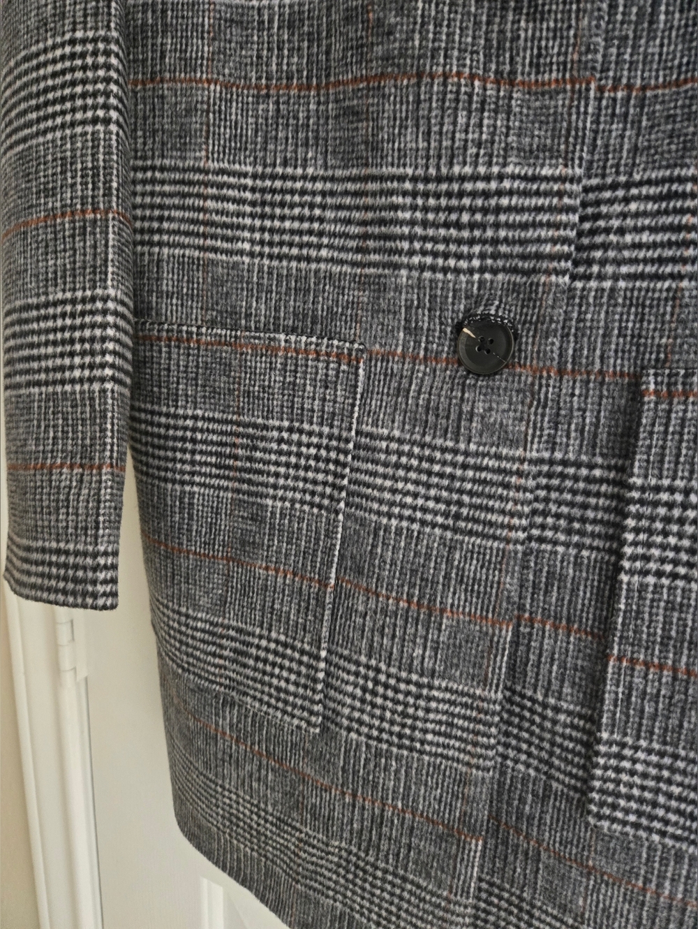 Mango Kids Glen Plaid Wool Blend Tailored Coat Kids Size 11 - 12 years NWT - Picture 3 of 13